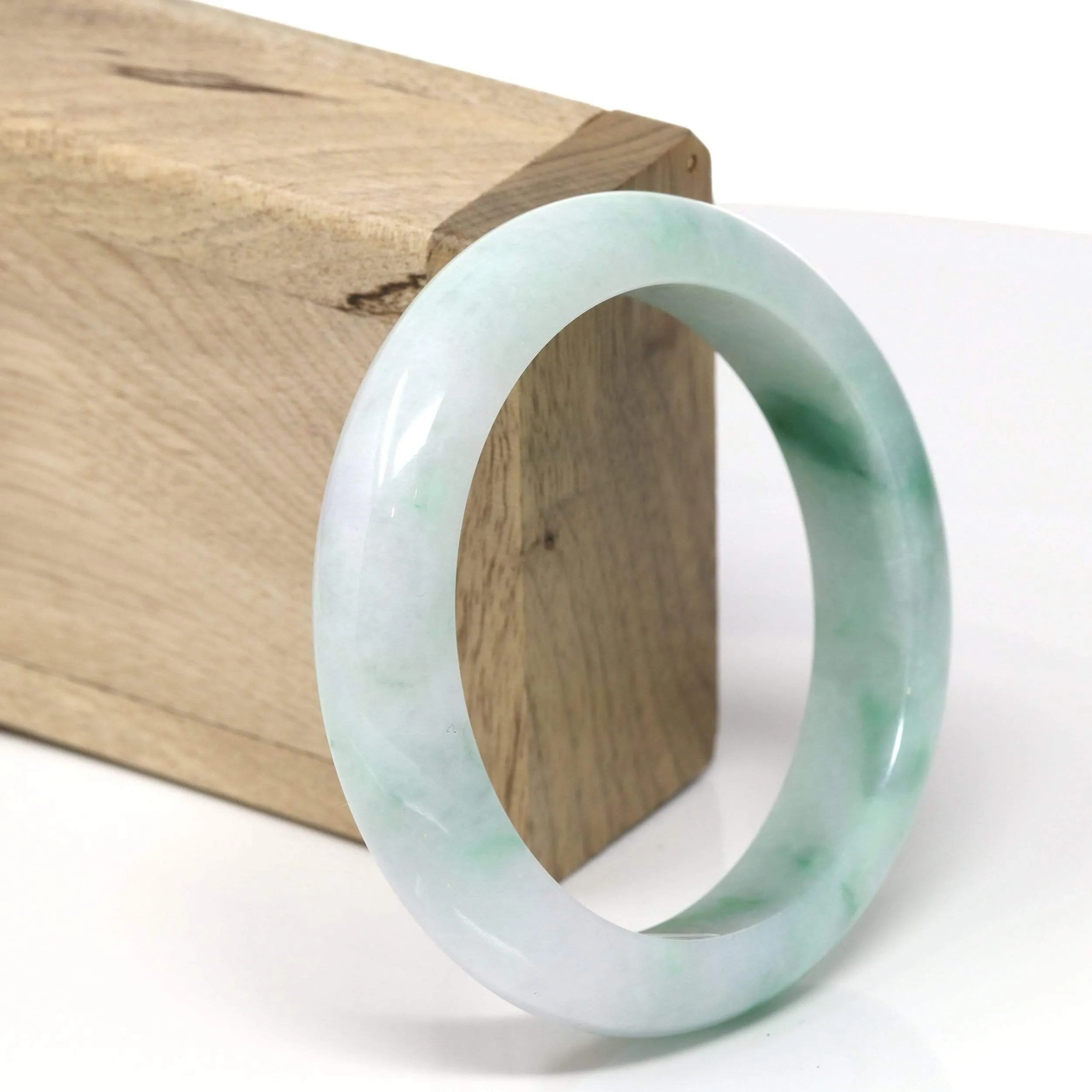 RealJade® "Classic Bangle" Genuine Burmese High Quality Jadeite Jade Bangle Bracelet (58.52mm) #532