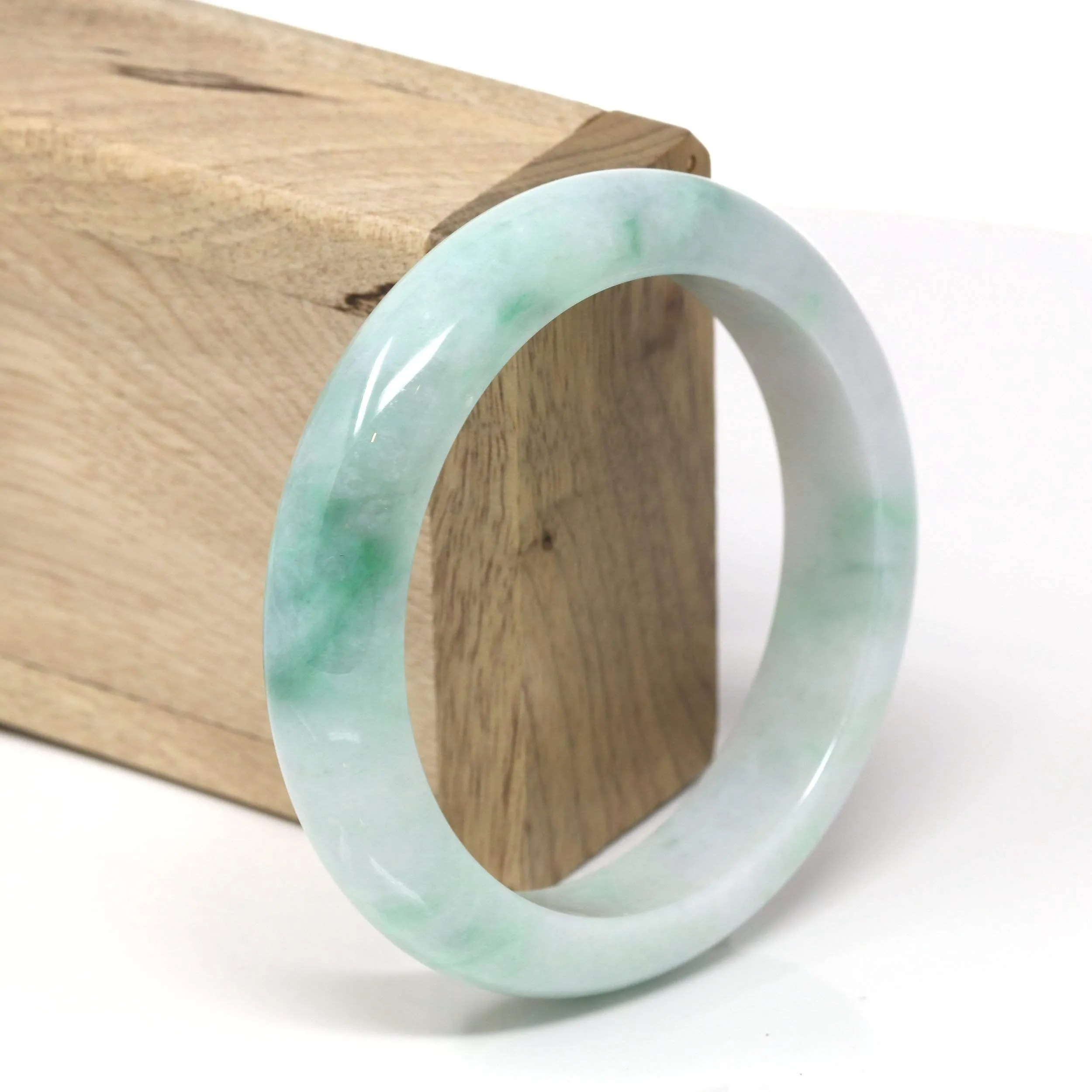 RealJade® "Classic Bangle" Genuine Burmese High Quality Jadeite Jade Bangle Bracelet (58.52mm) #532