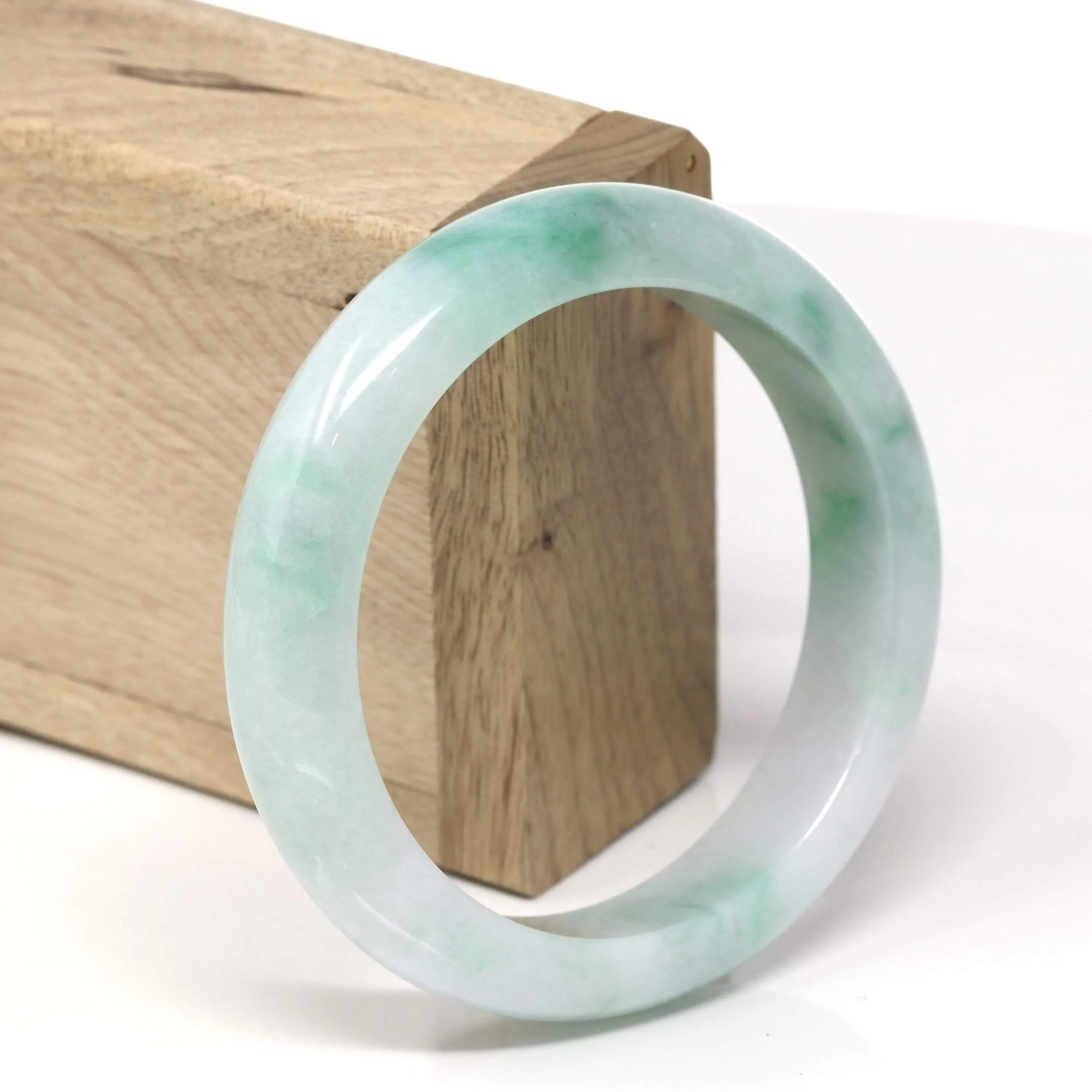RealJade® "Classic Bangle" Genuine Burmese High Quality Jadeite Jade Bangle Bracelet (58.52mm) #532