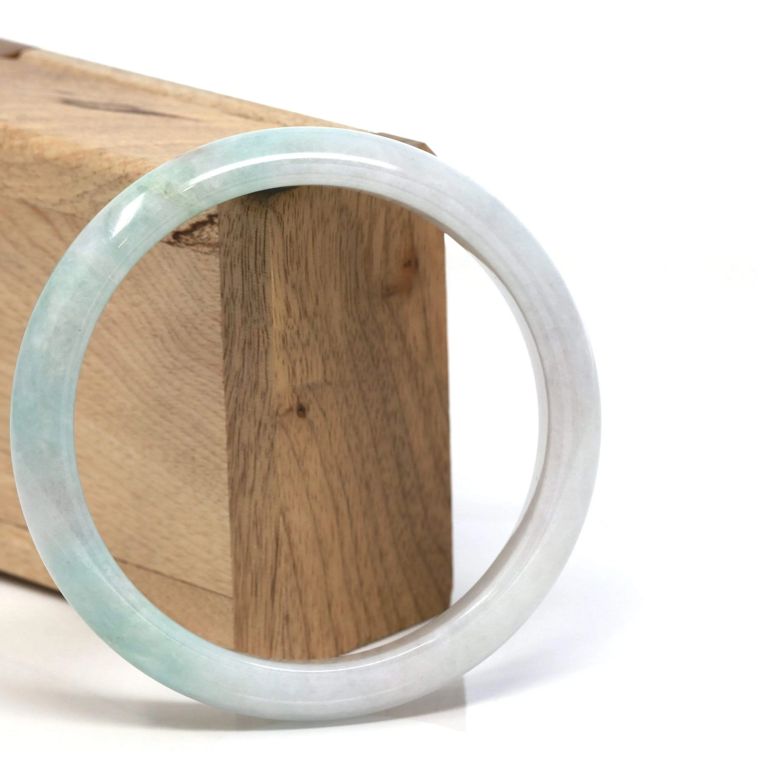 RealJade® "Classic Bangle" Genuine Burmese High Quality Jadeite Jade Bangle Bracelet (62.23 mm) #113