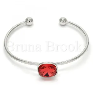 Rhodium Plated Individual Bangle, with Swarovski Crystals, Rhodium Tone