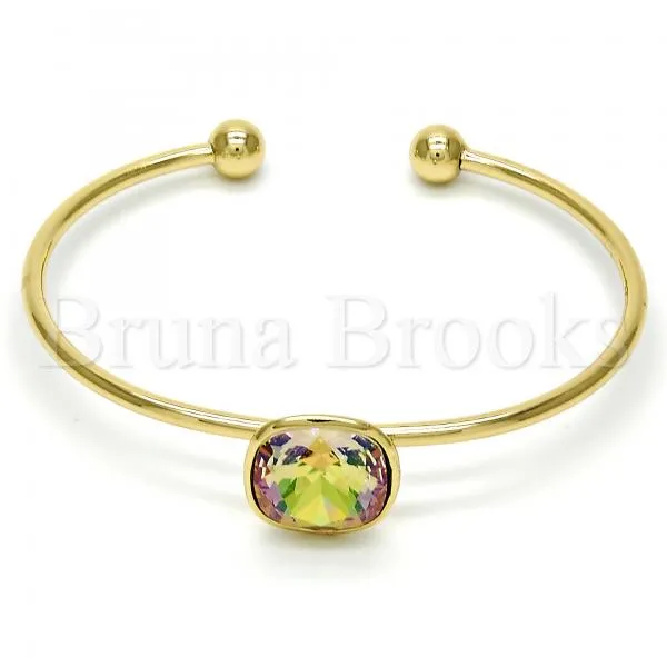 Rhodium Plated Individual Bangle, with Swarovski Crystals, Rhodium Tone