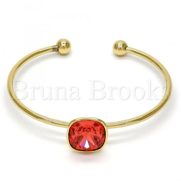 Rhodium Plated Individual Bangle, with Swarovski Crystals, Rhodium Tone
