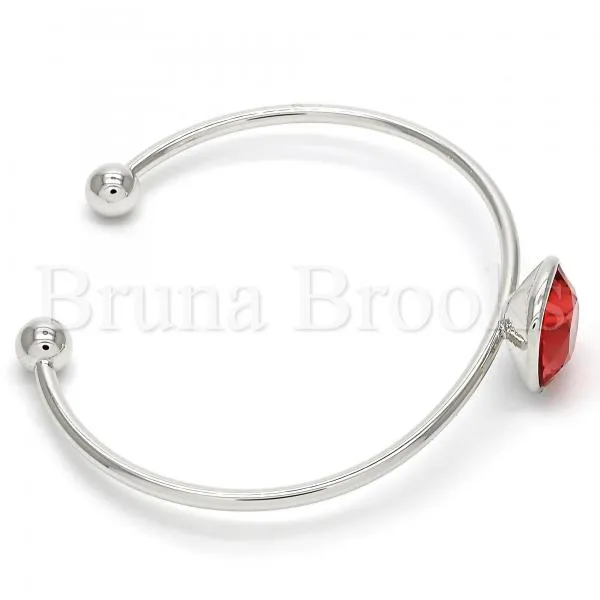 Rhodium Plated Individual Bangle, with Swarovski Crystals, Rhodium Tone