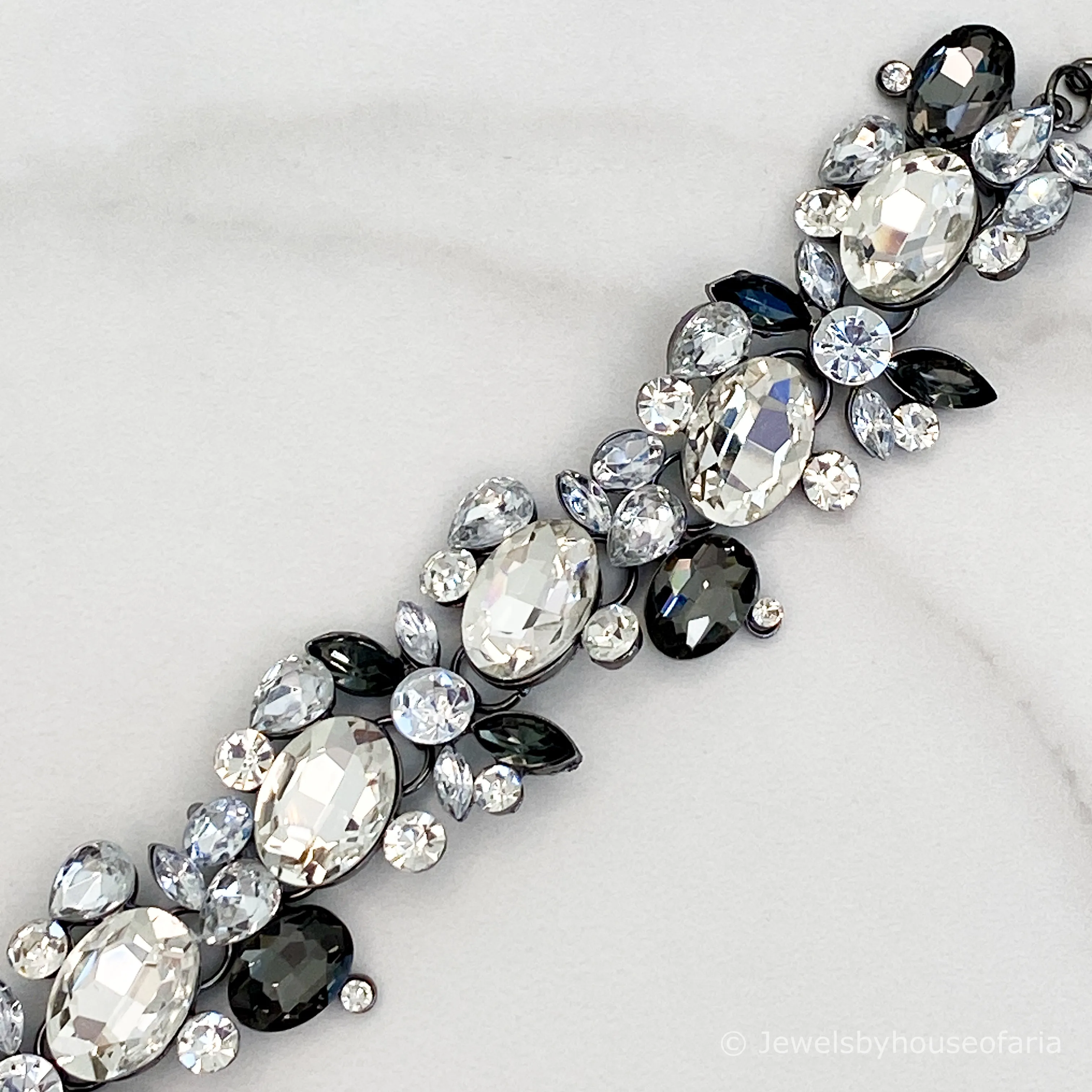 RIA Smokey Grey Choker Necklace Set