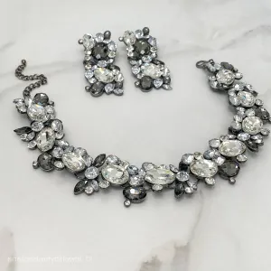 RIA Smokey Grey Choker Necklace Set