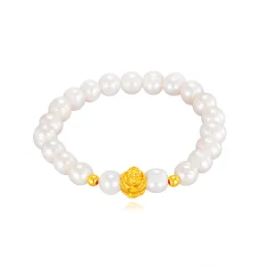 Rose Bud Pearl Bracelet