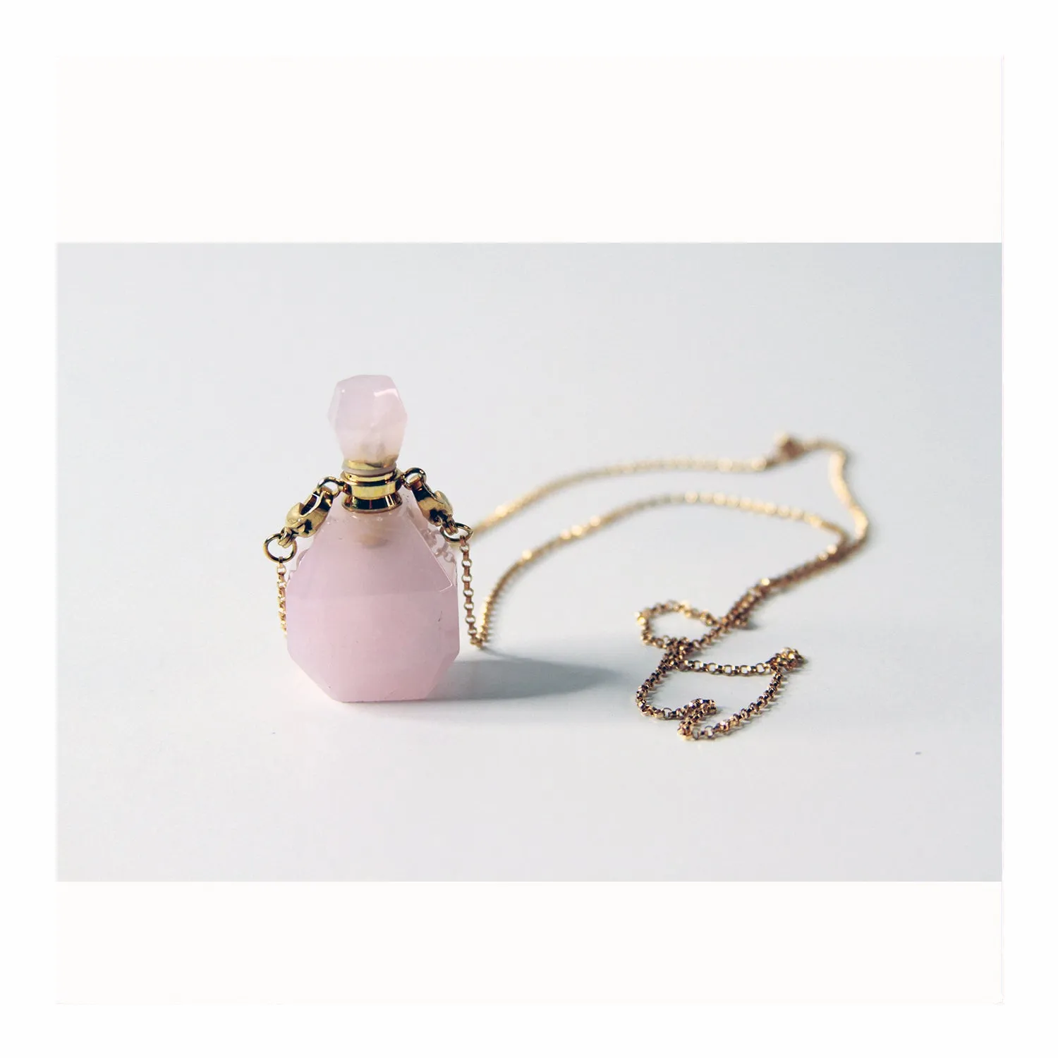 Rose Quartz Essential Oil Necklace