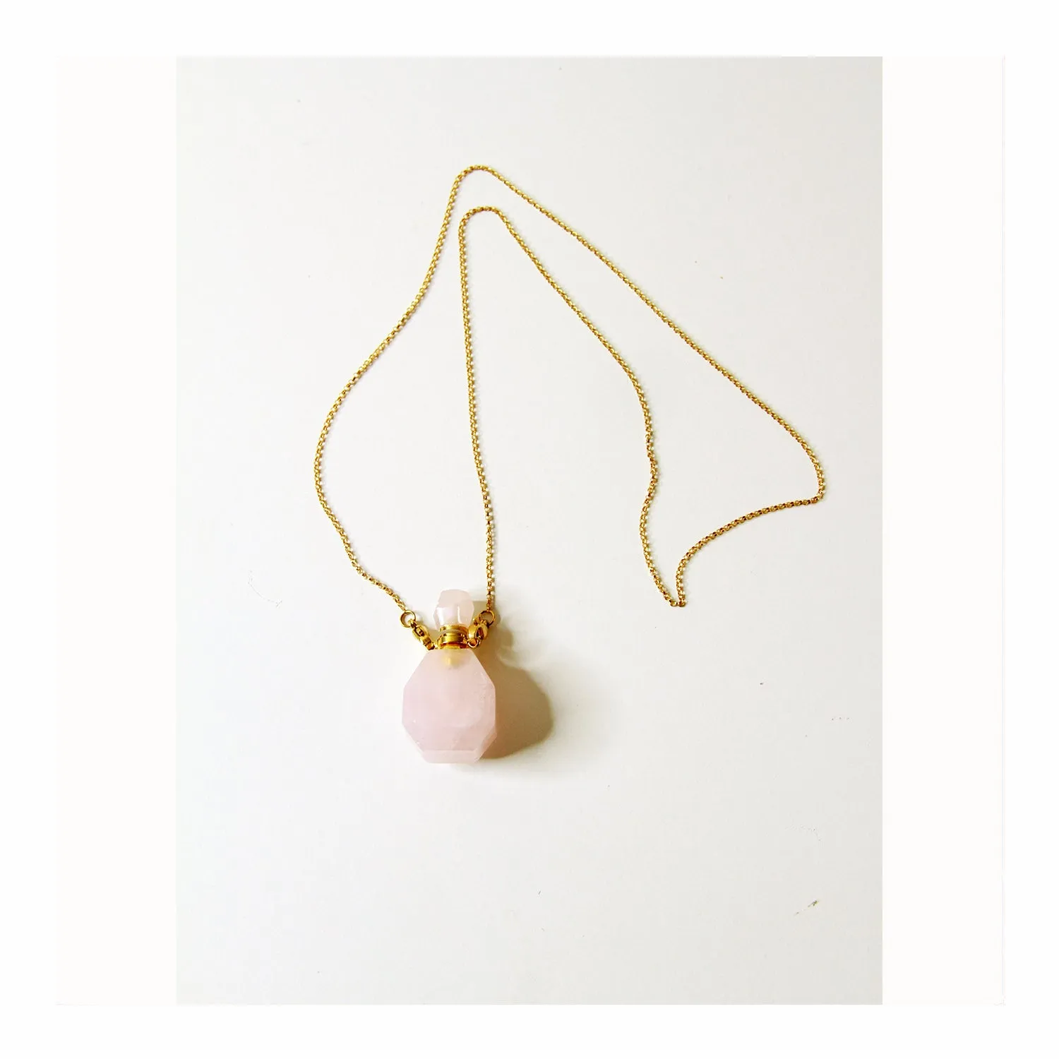 Rose Quartz Essential Oil Necklace