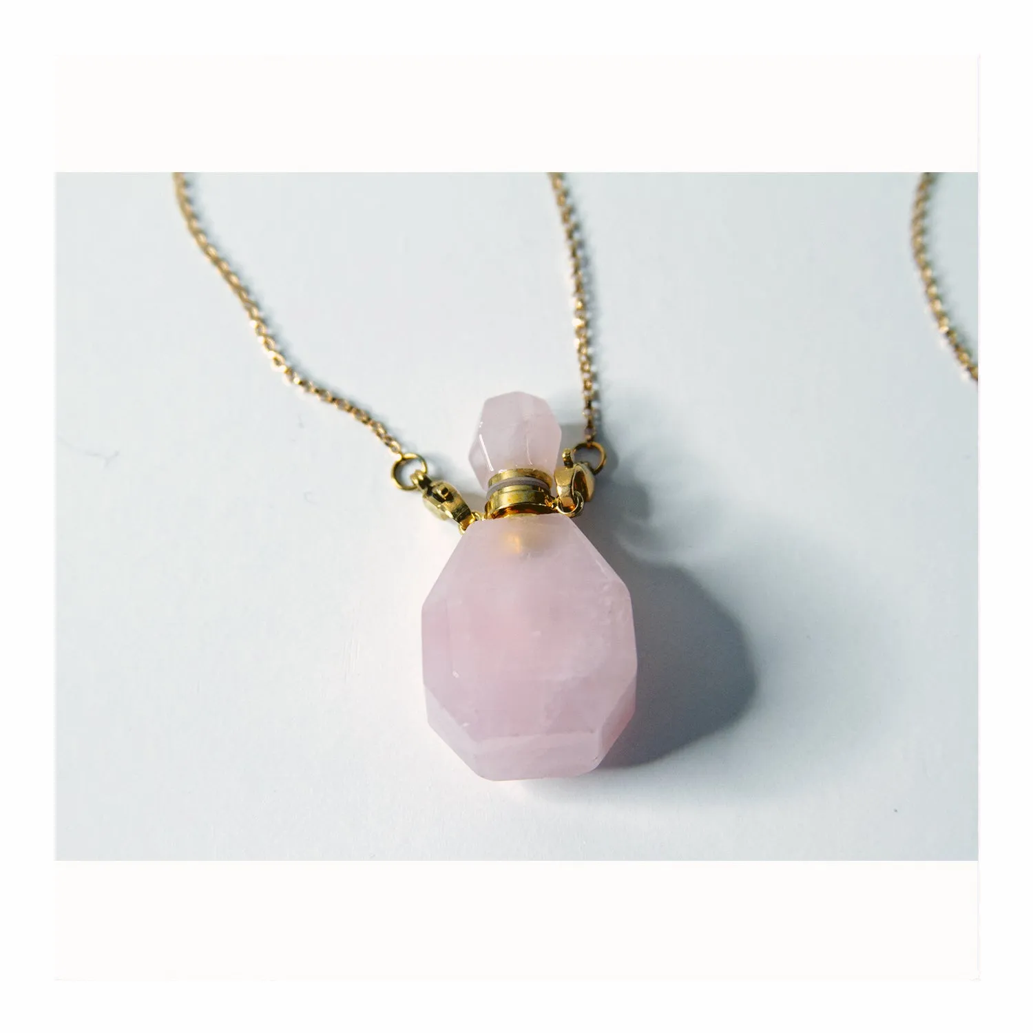 Rose Quartz Essential Oil Necklace