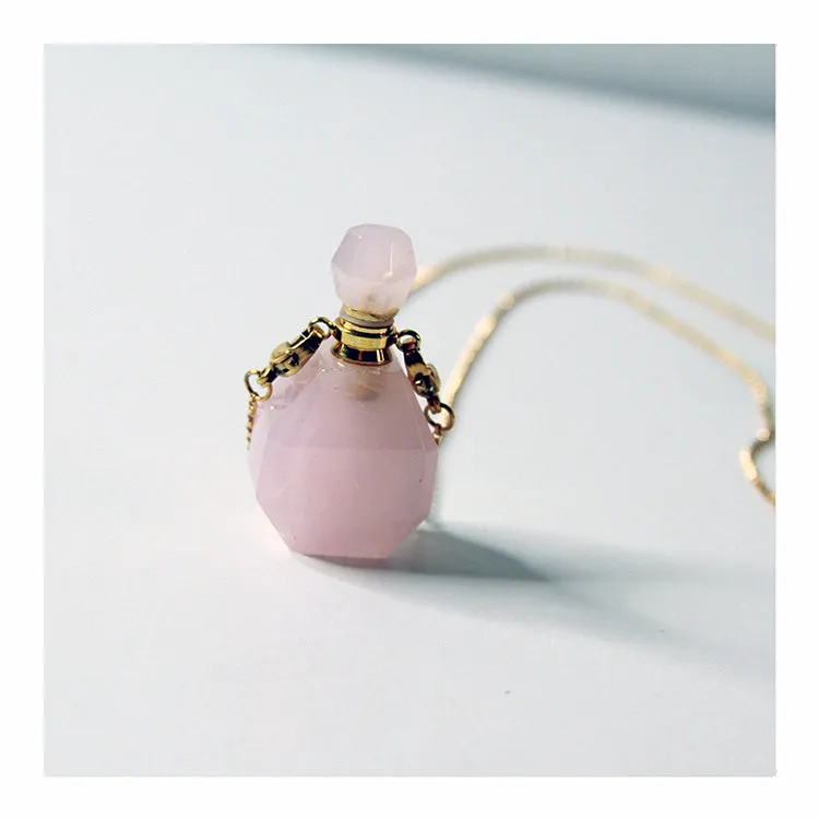 Rose Quartz Essential Oil Necklace