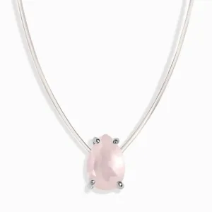 Rose Quartz Necklace - Floating Sway