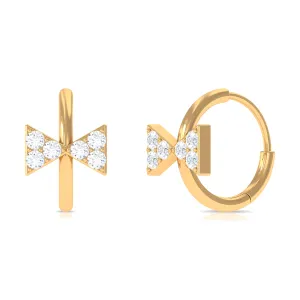 Round Cut Moissanite Bow Cartilage Hoop Earring