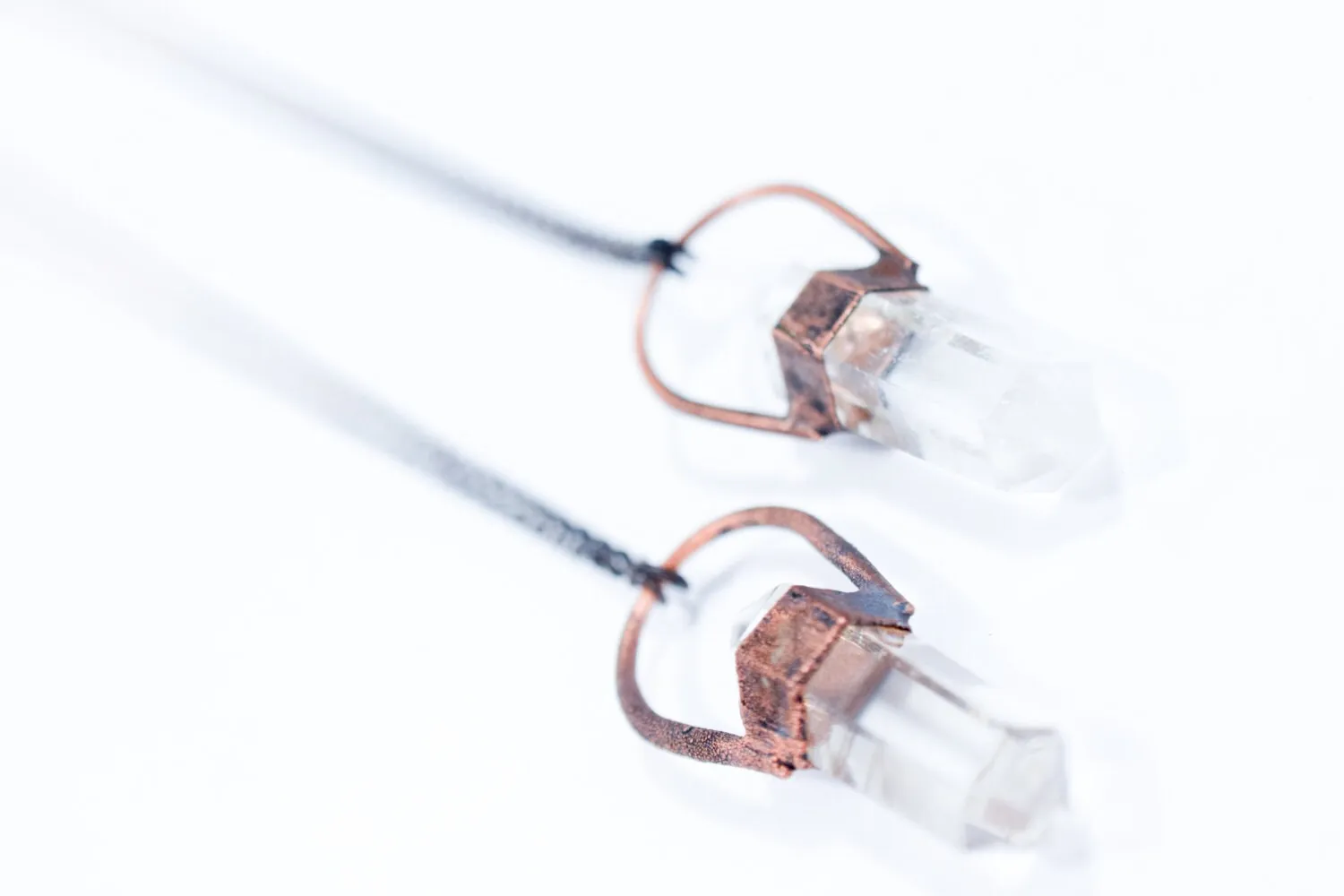SALE Quartz crystal necklace | Electroformed crystal necklace