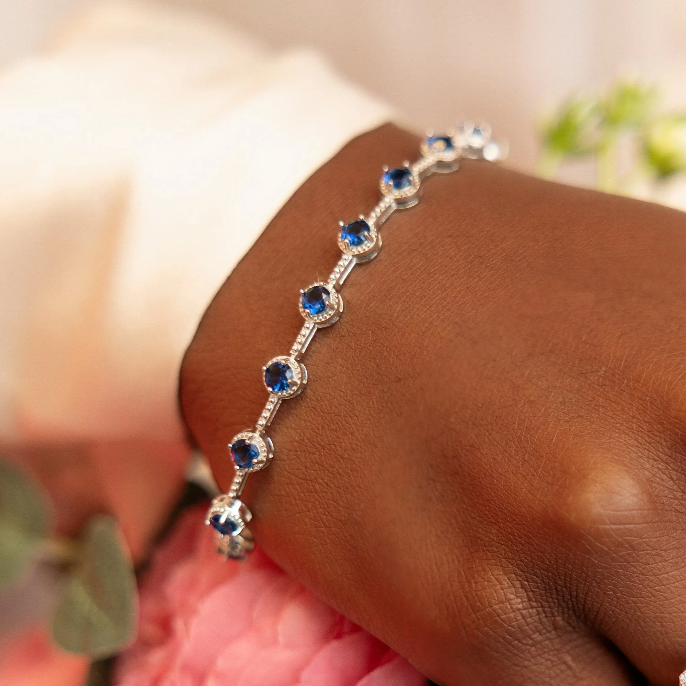 Sapphire Glow Tennis Bracelet