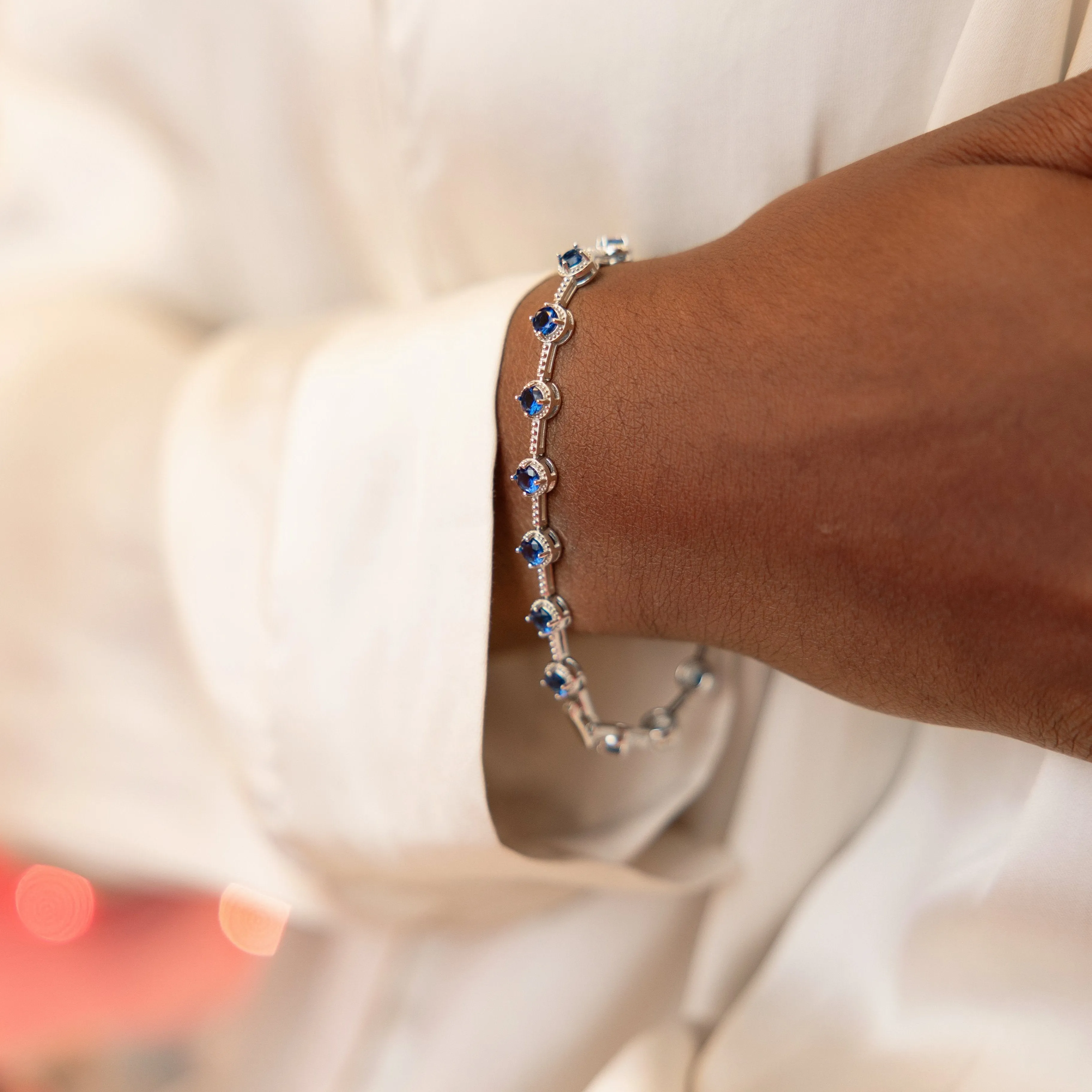 Sapphire Glow Tennis Bracelet