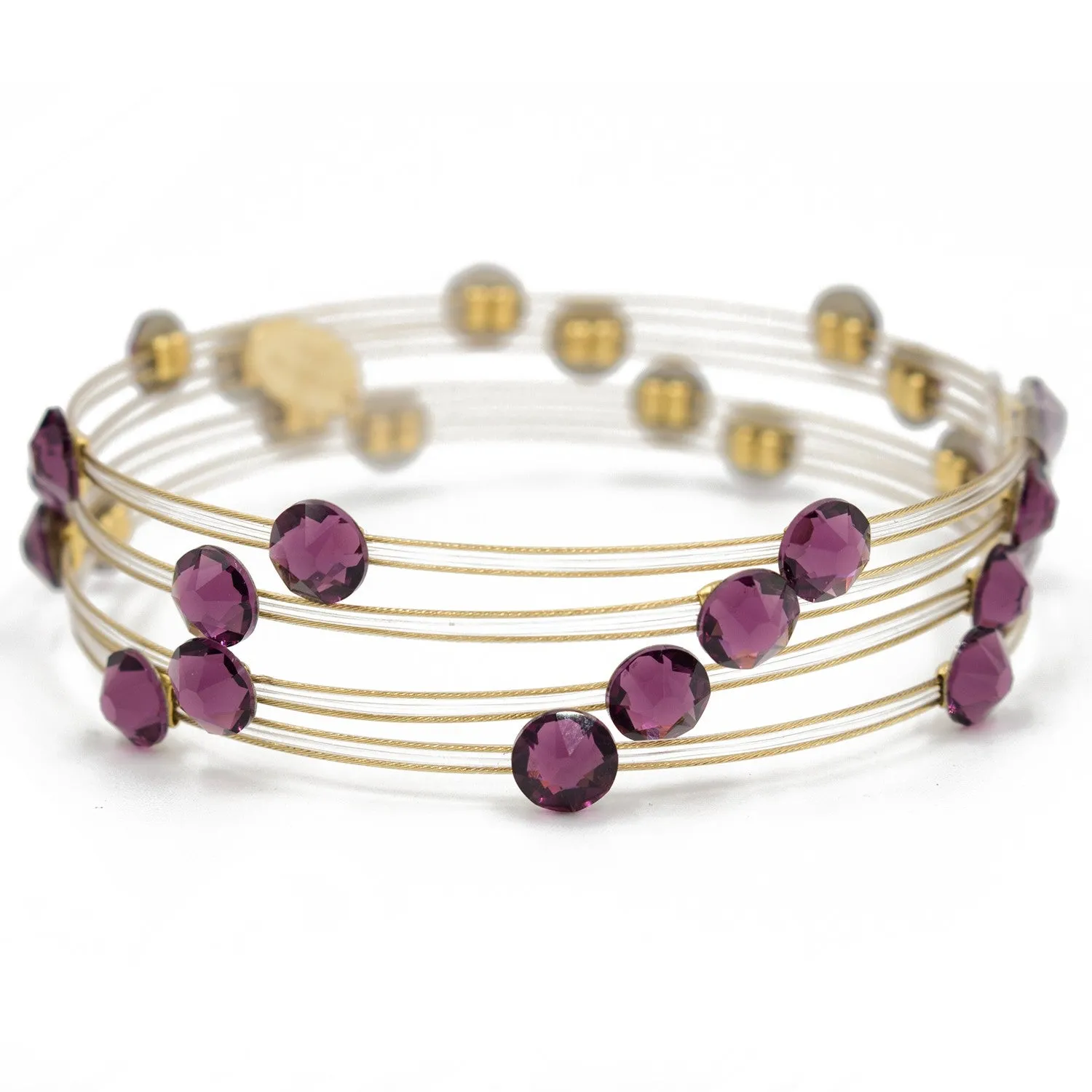 Shades of Amethyst Crystal Gold Bracelet - Set of 4