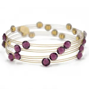 Shades of Amethyst Crystal Gold Bracelet - Set of 4