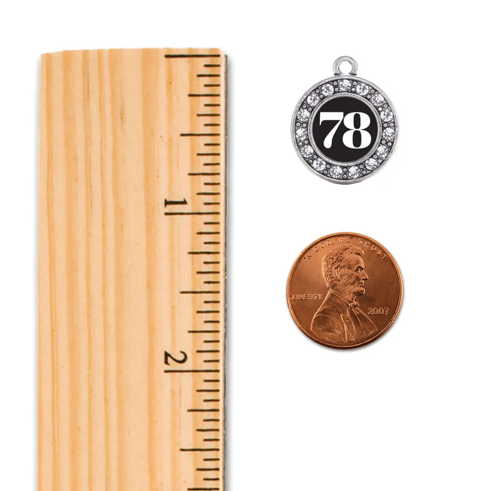 Silver Baseball Bat - Sports Number 78 Circle Charm Toggle Bracelet
