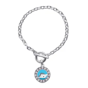 Silver Bon Voyage Cruise Circle Charm Toggle Bracelet
