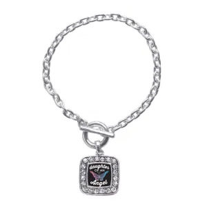 Silver Daughter Of An Angel Square Charm Toggle Bracelet