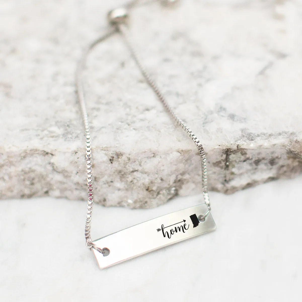 Silver Home is Indiana Adjustable Bar Bracelet