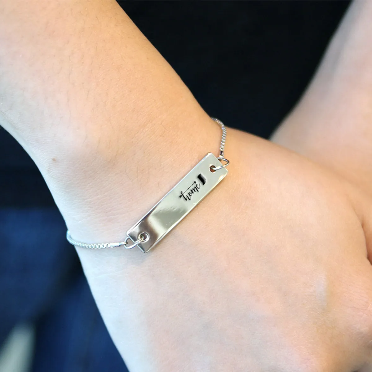Silver Home is Indiana Adjustable Bar Bracelet