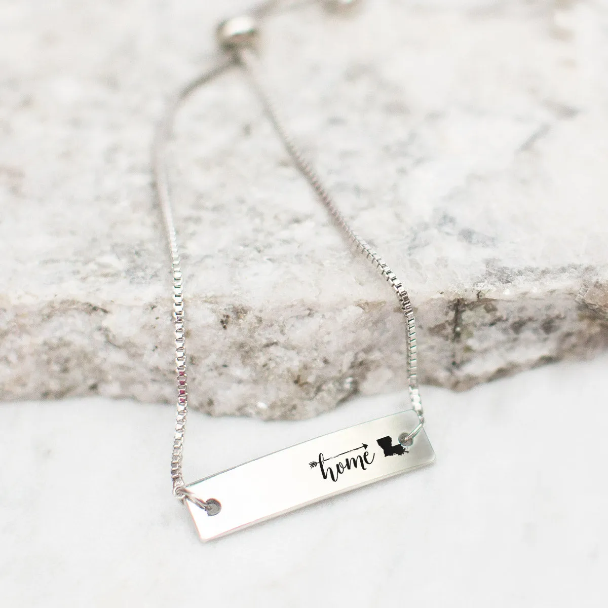 Silver Home is Louisiana Adjustable Bar Bracelet