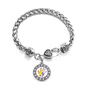 Silver Neuroblastoma Circle Charm Braided Bracelet