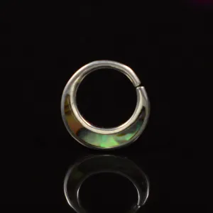 Silver Septum Ring with Abalone Shell