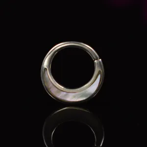Silver Septum Ring with Mother of Pearl