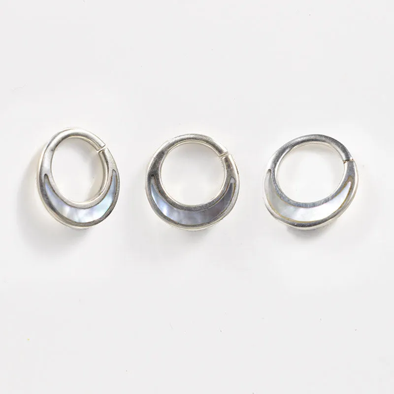Silver Septum Ring with Mother of Pearl