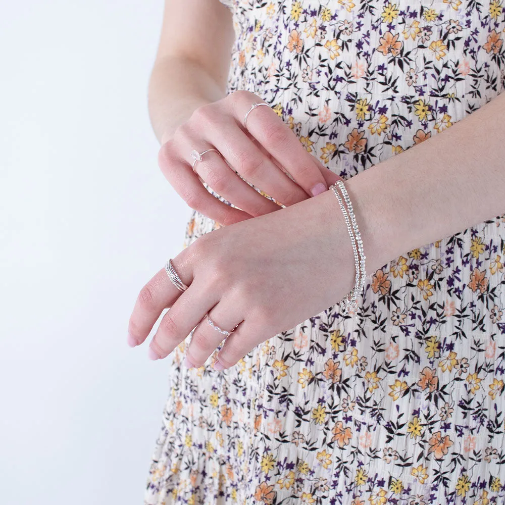 Silver Tumbled Beaded Bracelet