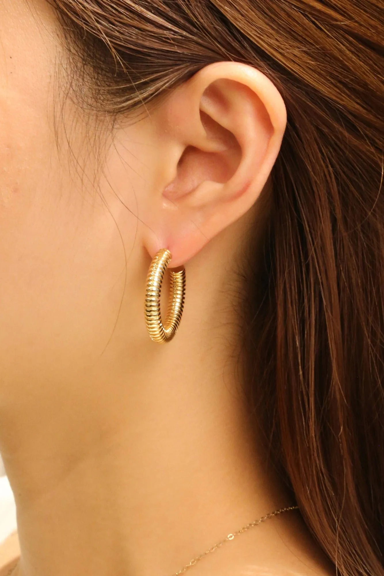 SJE310307 14K Dipped Coil Hoop Earrings