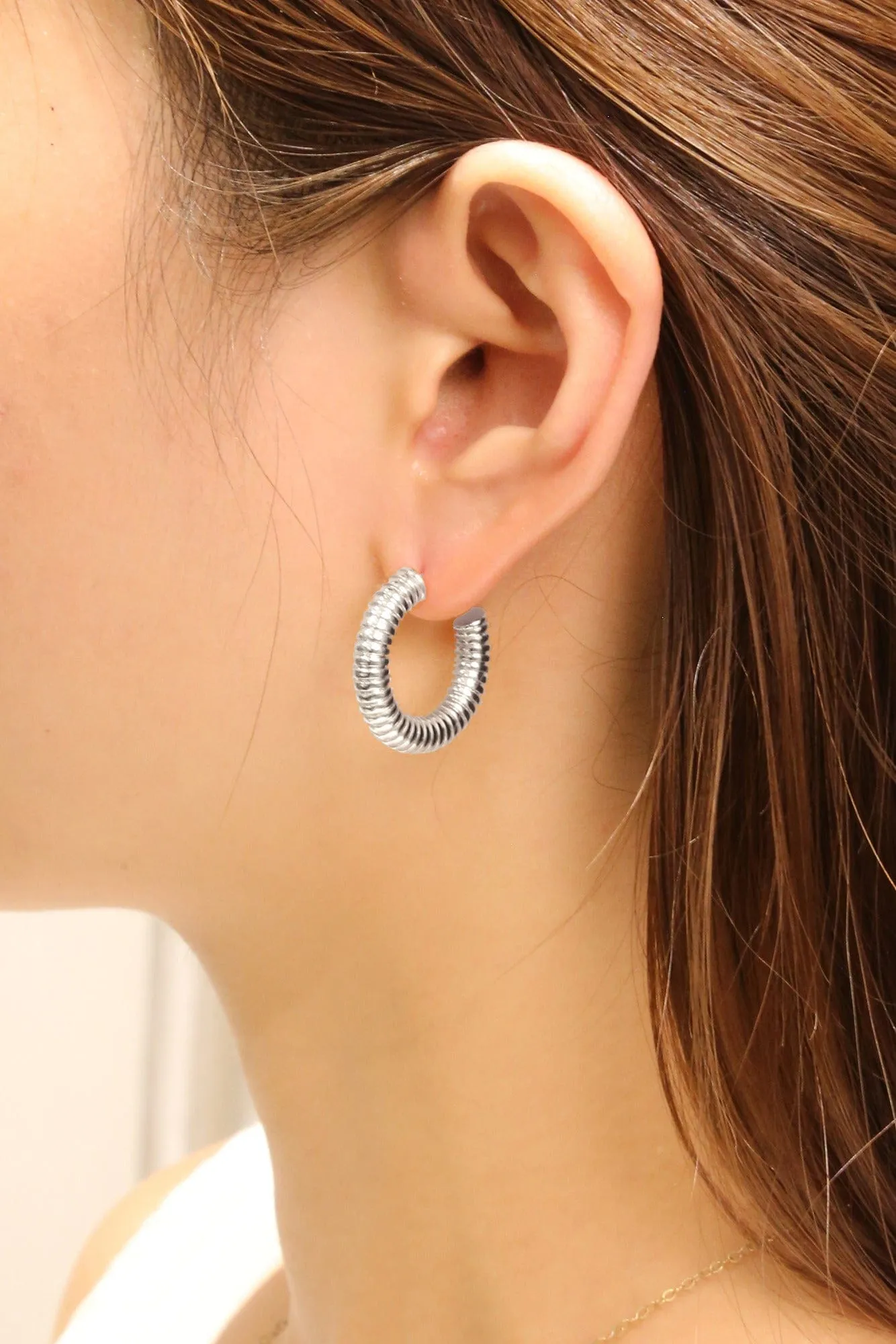 SJE310307 14K Dipped Coil Hoop Earrings