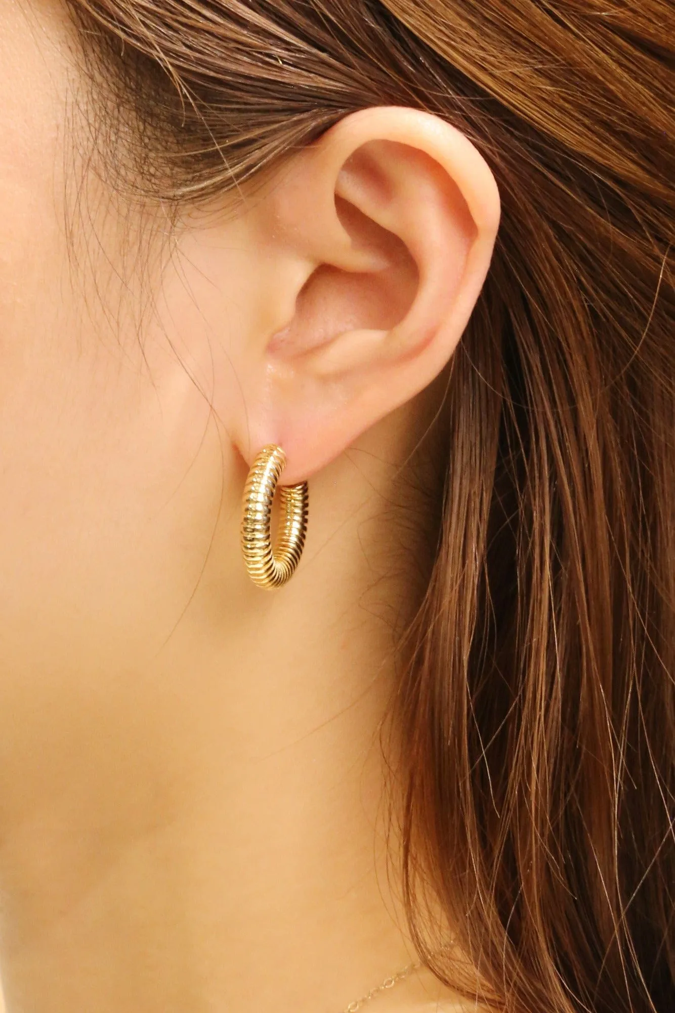 SJE310307 14K Dipped Coil Hoop Earrings
