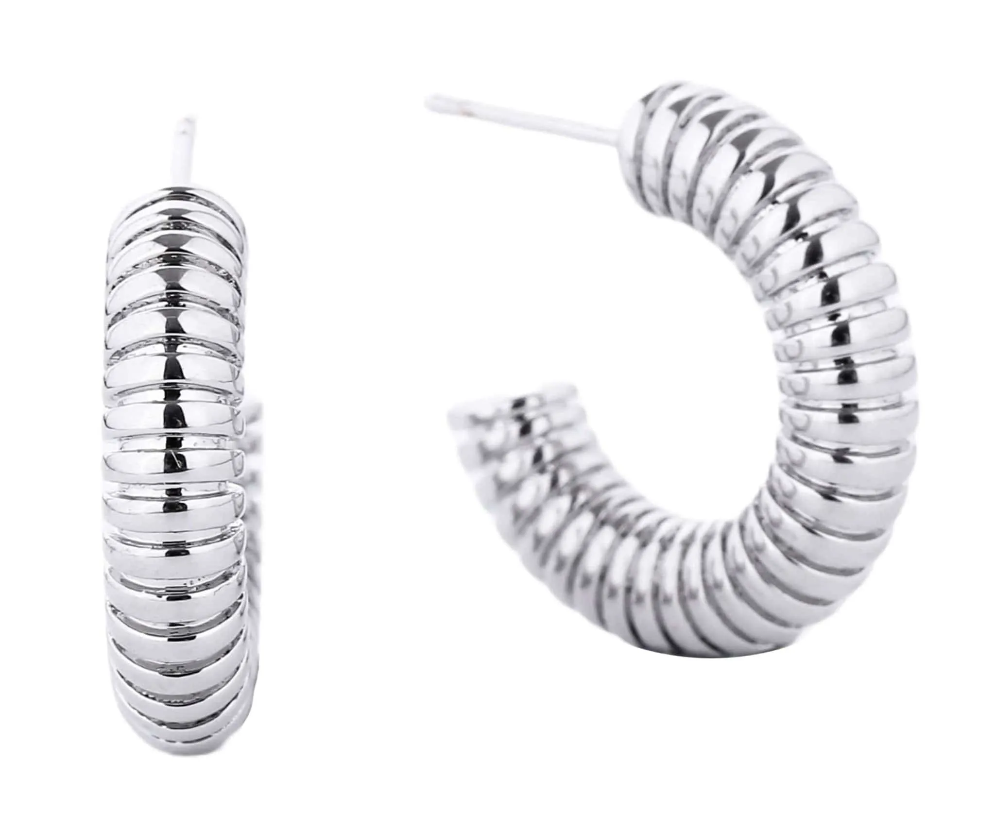 SJE310307 14K Dipped Coil Hoop Earrings