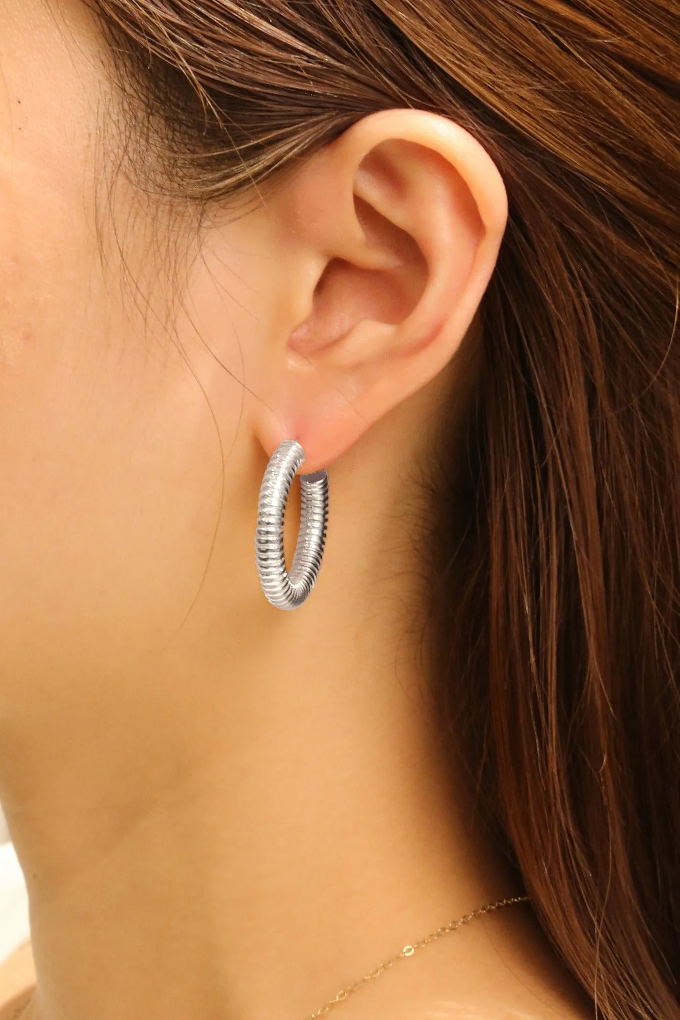 SJE310307 14K Dipped Coil Hoop Earrings
