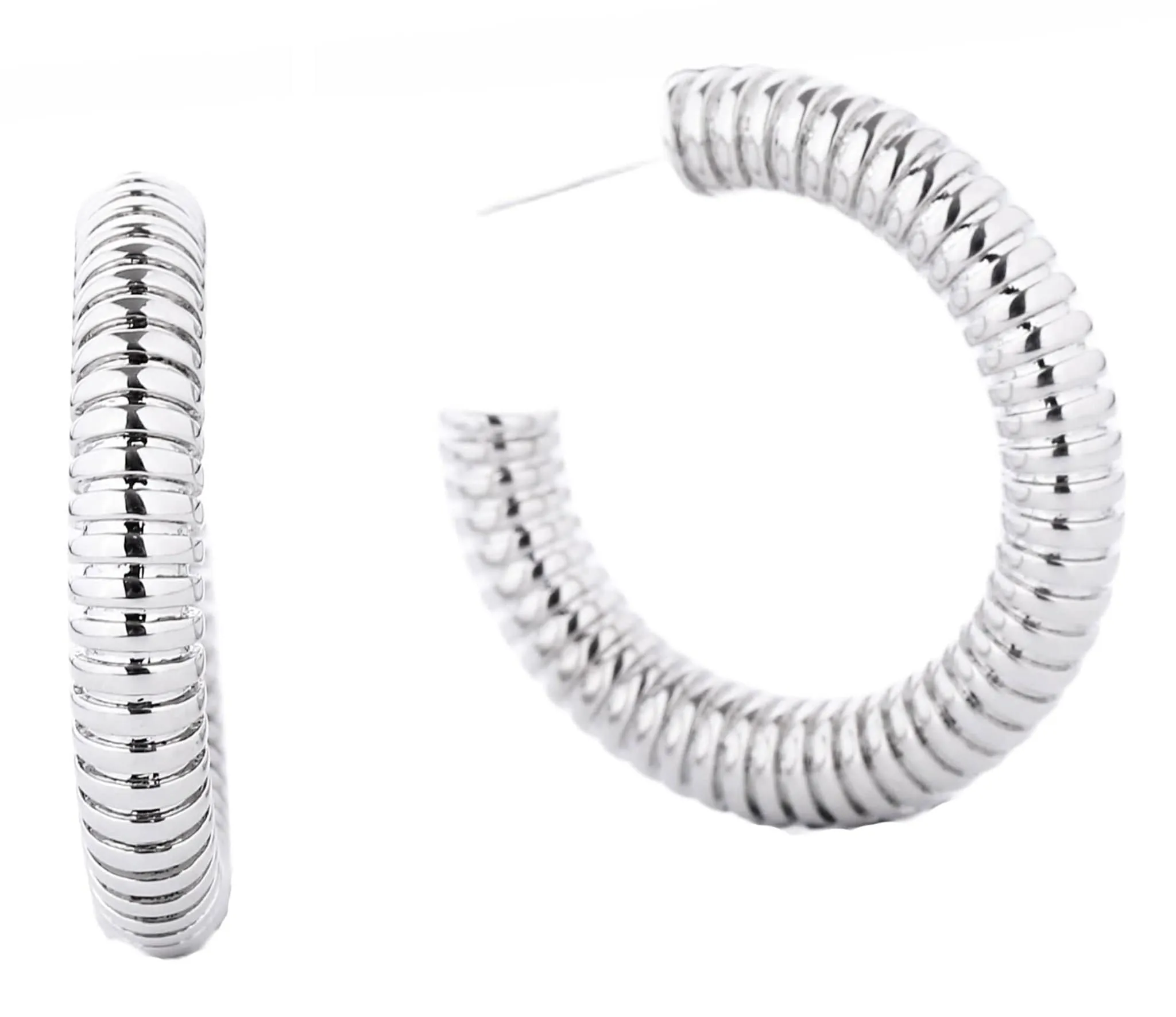 SJE310307 14K Dipped Coil Hoop Earrings