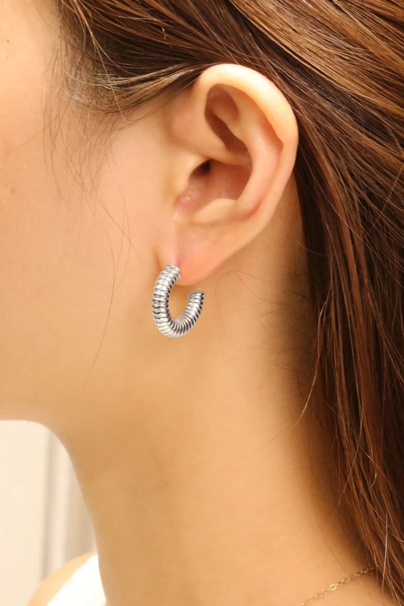 SJE310307 14K Dipped Coil Hoop Earrings