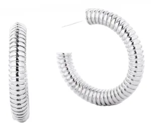 SJE310307 14K Dipped Coil Hoop Earrings