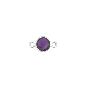 Small Round Channel Set Amethyst Connector