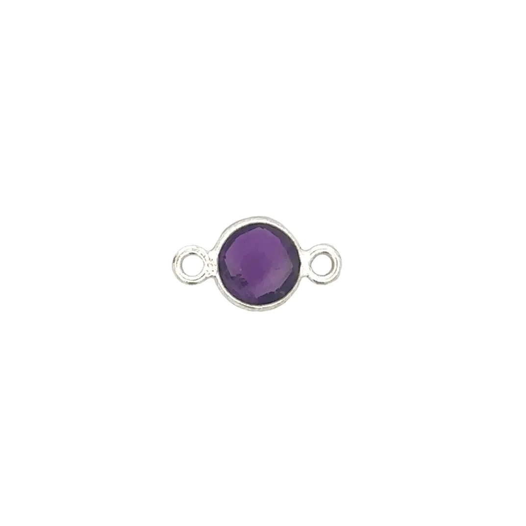 Small Round Channel Set Amethyst Connector