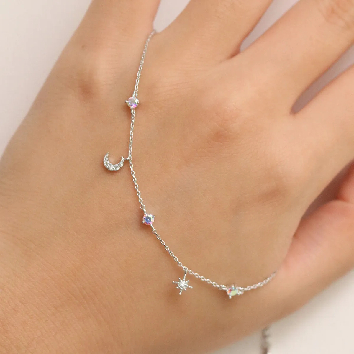 Smoked topaz Cubic Charm astral bracelet