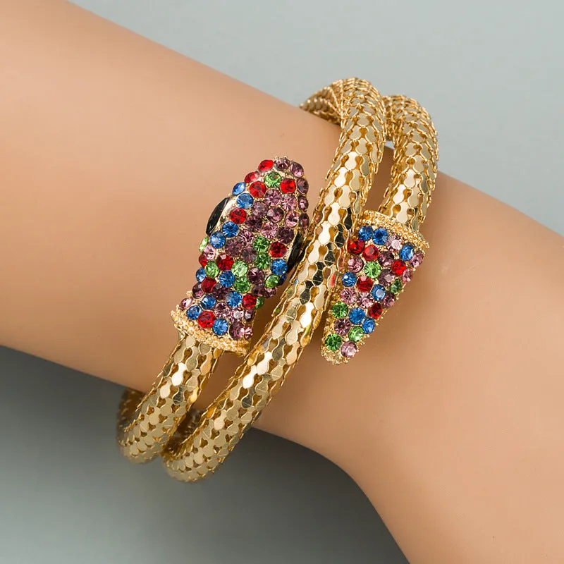 Snake-shaped Winding Men's And Women's Bracelets Alloy With Rhinestone Color Bracelet