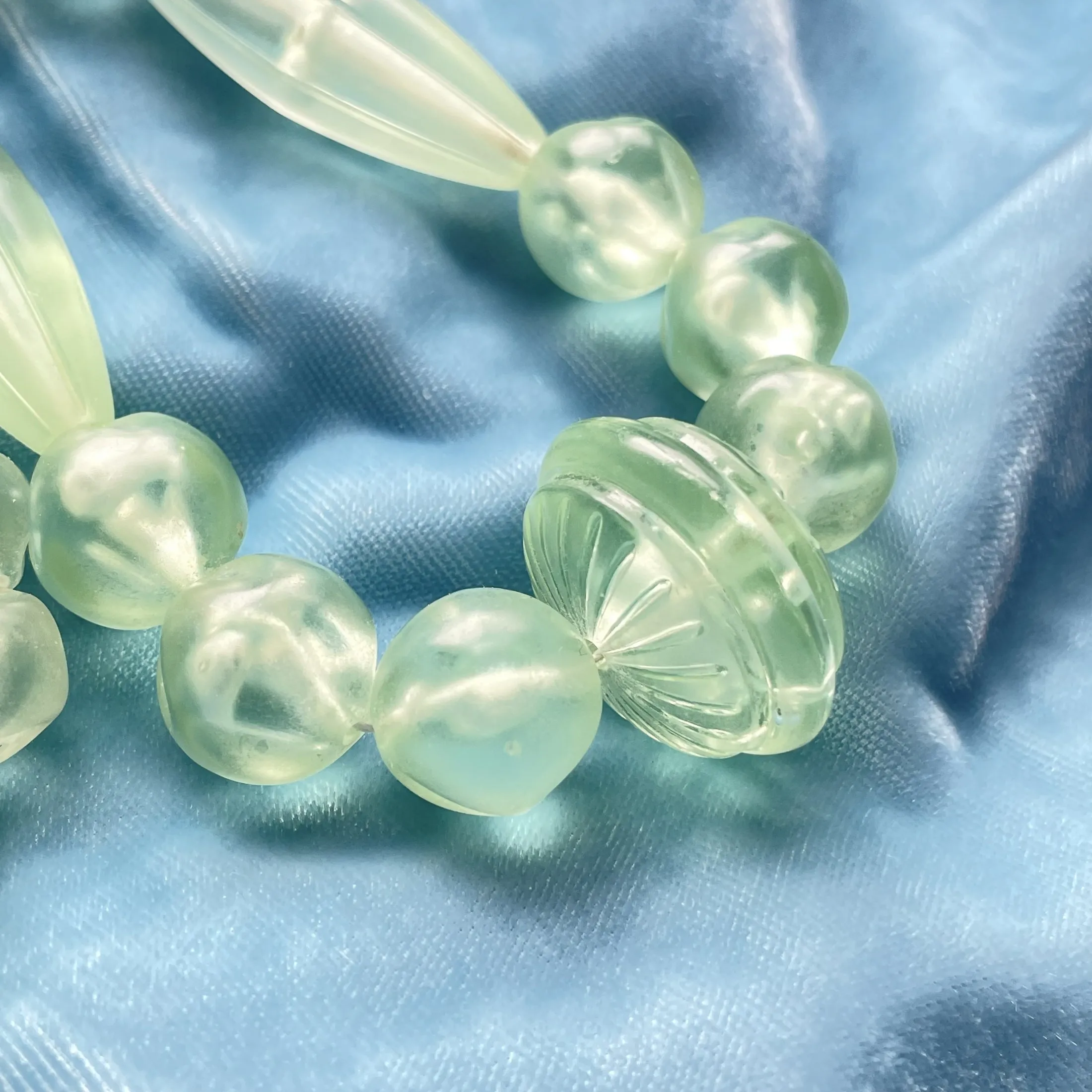 SOLD Vintage Celadon/Mint Green Art Deco Beaded Necklace