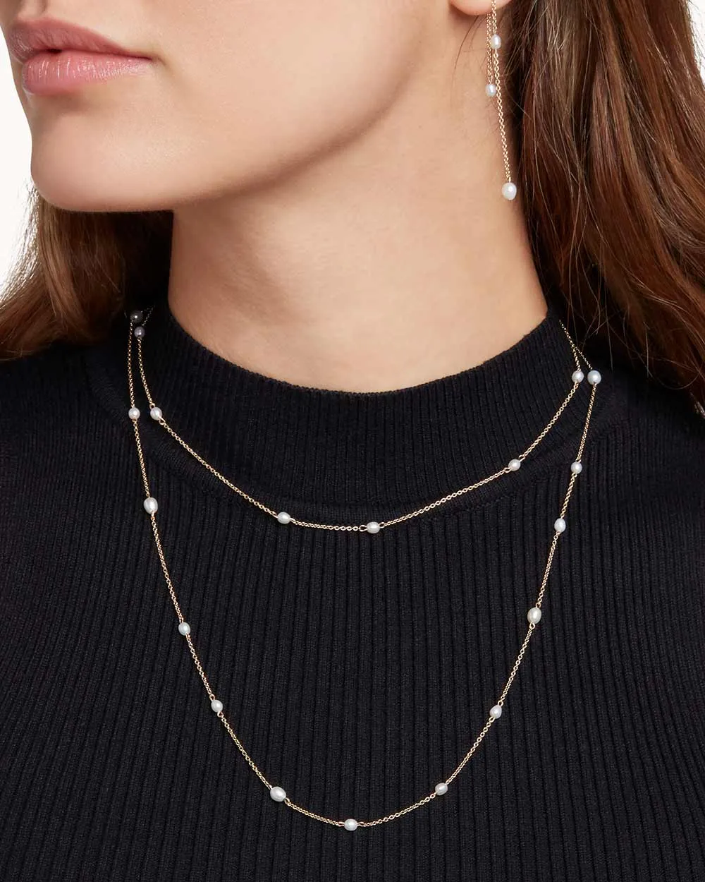 Solid Gold Pearl Wrapped Bracelet
