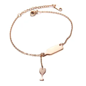 Stainless steel wine glass bracelet