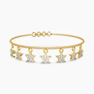 Star Charms Yellow Gold Diamond Bracelet