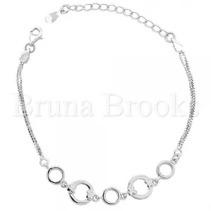 Sterling Silver 03.183.0045 Fancy Bracelet, Polished Finish, Rhodium Tone